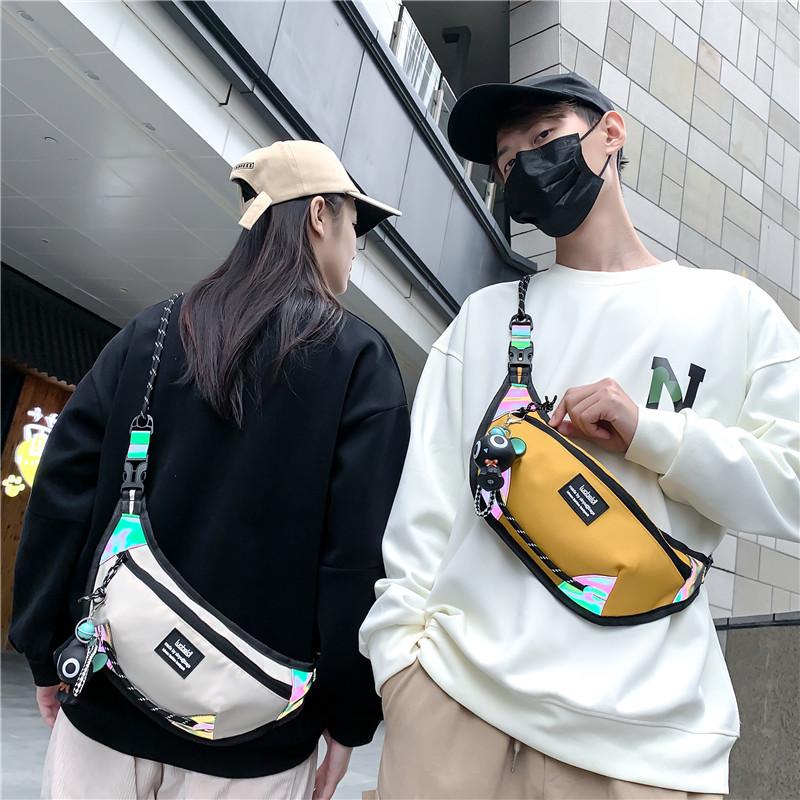 Fashion Sports Breast Bag Fashion Men'S Street Trend Messenger Bag, Mobile Phone Bag Harajuku Student Shoulder Bag
