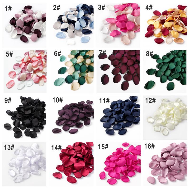 300-Pack Burnt Edge Silk Rose Petals for Wedding Decoration, Multi-Color Options