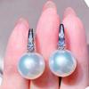 Simple Stylish Simulated Pearl Earrings with Cubic Zirconia Fashionable Women Silver Color Luxury Trendy Jewelry