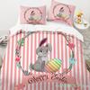 Easter Eggs Bedding Set King Queen Size Cartoon Rabbit Duvet Cover With Pillowcase For Kids Adults As Greetings And Presents