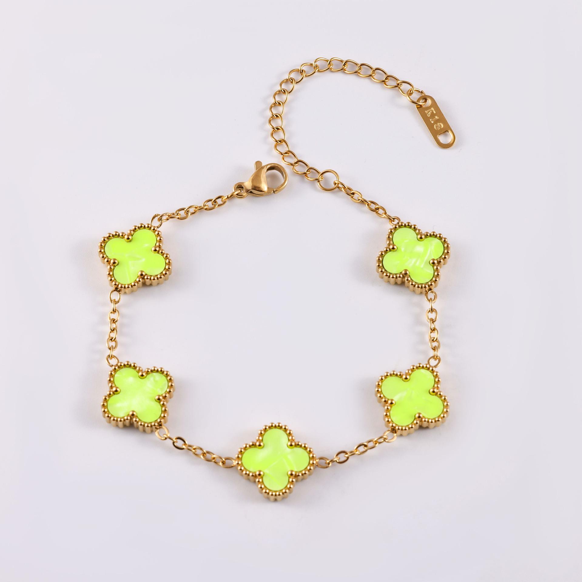 Bracciale Quadrifoglio Bracciale Acciaio Titanio Bracciale Versatile Quadrifoglio Fortunato Gioielli