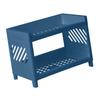 2 Tier Desktop Shelf Plastic Desktop Storage Organizer Rack for Bedroom Dorm Office Navy Blue