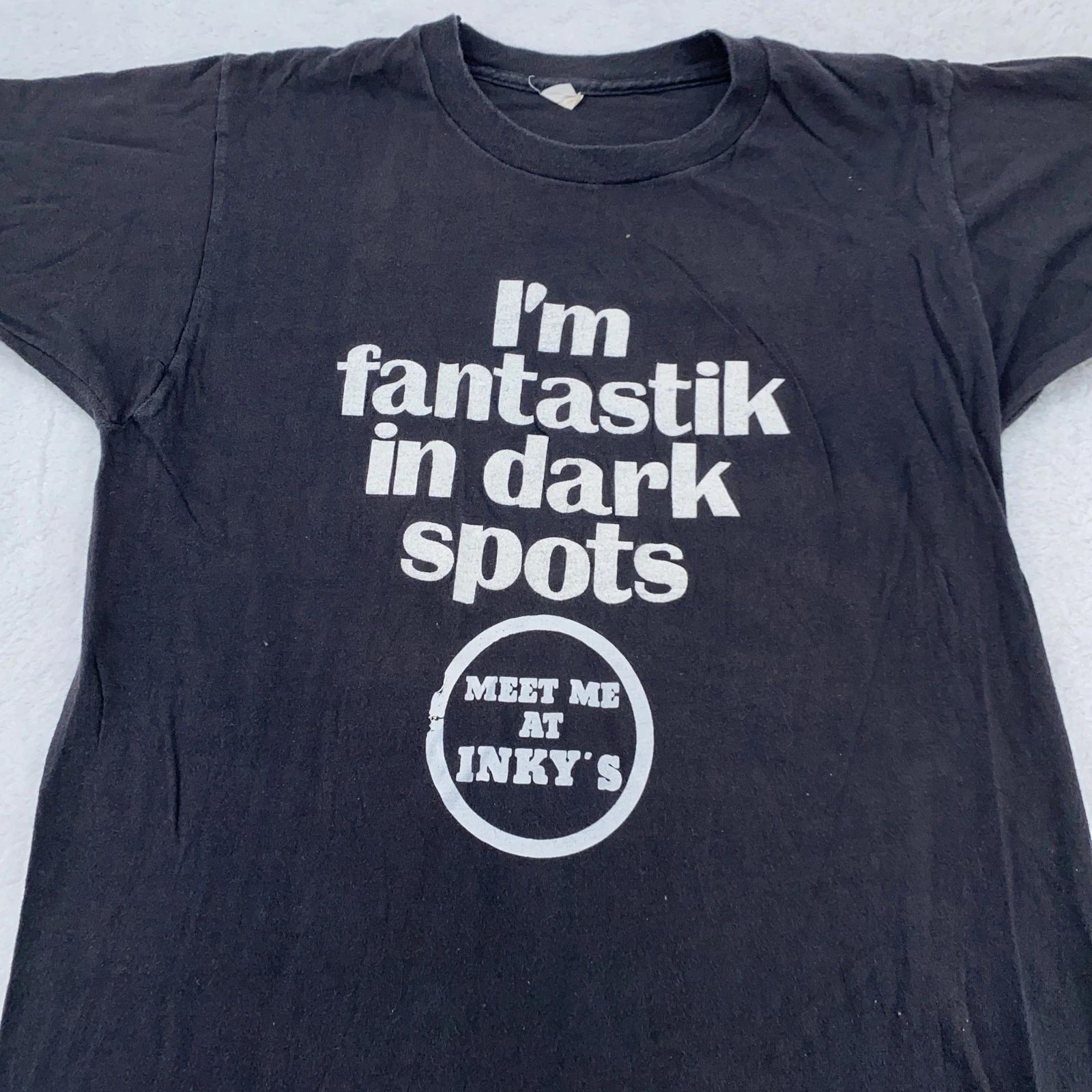 

Vintage Inky s Shirt Mens XXS Black Fantastik Slogan Bar Promo Tee 80s 90s XL