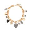 Retro Individualistic Exaggerated Rhinestone Metal Heart Bow Necklace Elegant Necklaces Fashionable Jewelry Accessories Women