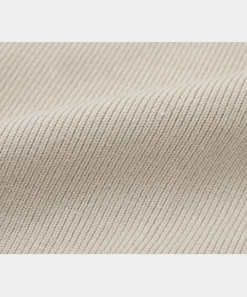 LETTERCOMO [Free Scarf] Essential Plain Round Knit Cardigan Cream