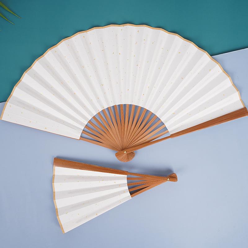 Antique-Style Chinese Bamboo Xuan Paper Fan for Dance & Ads