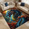 1PC Blue Dragon Coiled In Forest Print Carpet Rug for Living Room Bedroom Sofa Doormat Home Decor Non-slip Floor Mat