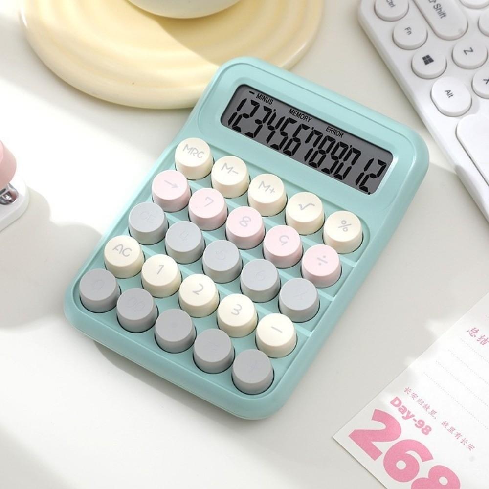 Large LCD Display Mechanical Key Calculator ABS Material Portable Calculator Home