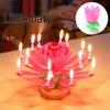 Creative Rotating Lotus Music Birthday Candle for Cakes