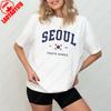 Seoul South Korean Flag Unisex Tees Vintage Classic Fashion Streetwear Tops Unisex Women High Quality Cotton Street Fashion Tshirt