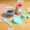 Portable Two-layers Breakfast Salad Cups Oatmeal Cereal Nut Yogurt Salad Cup Container Set with Fork Lunch Box Food Bento Box