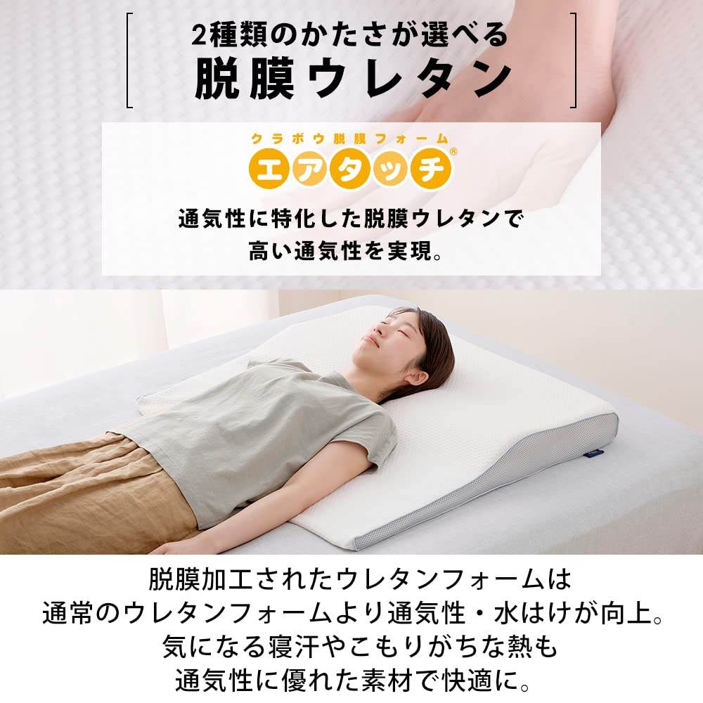 IRIS OHYAMA Polyester High 2 Layer High Firmly Supports Neck and Airy Wide White Pillow, Resilience, Structure, Support, Breathability, Shoulders,