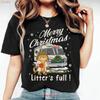 Merry Christmas Litter S Full T Shirt Funny Cat for Lover Vintage Washed Fashion Stretched Streetwear Breathable Soft Slightly