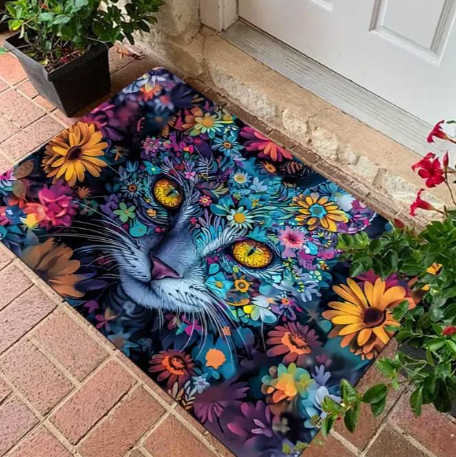 Cute Heart-shaped Print Door Mat Bathroom Floor Mat Ultra-fine Absorbent Mattress Living Room Entrance Mat Camping Picnic Carpet