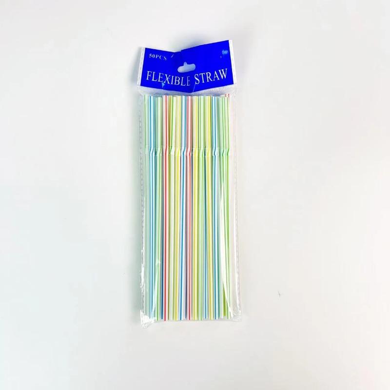 

Disposable Plastic Straws Individually Wrapped Colorful Bendable PP Flat Mouth Straw for Drinking Water Soy Milk Milk Tea Juice
