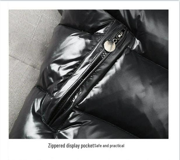 Winter Couple Shiny Hooded Puffer Jacket - Wash-Free, Thickened Down Outerwear for Men & Women