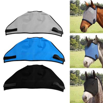 Horse Fly Mask Without Ears Face Cover Guard Mesh Eye Mask Comfortable Lightweight Sun Protection for Equestrian Stable COB