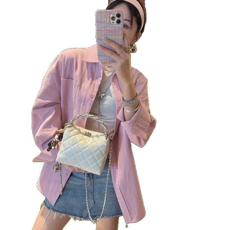Portable chain 2025 new fashion versatile niche design high sense diamond chain bag shoulder messenger bag women