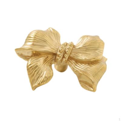 Bow Drawer Handle Cabinet Vintage Brass Door Knob for Cupboard Living Room
