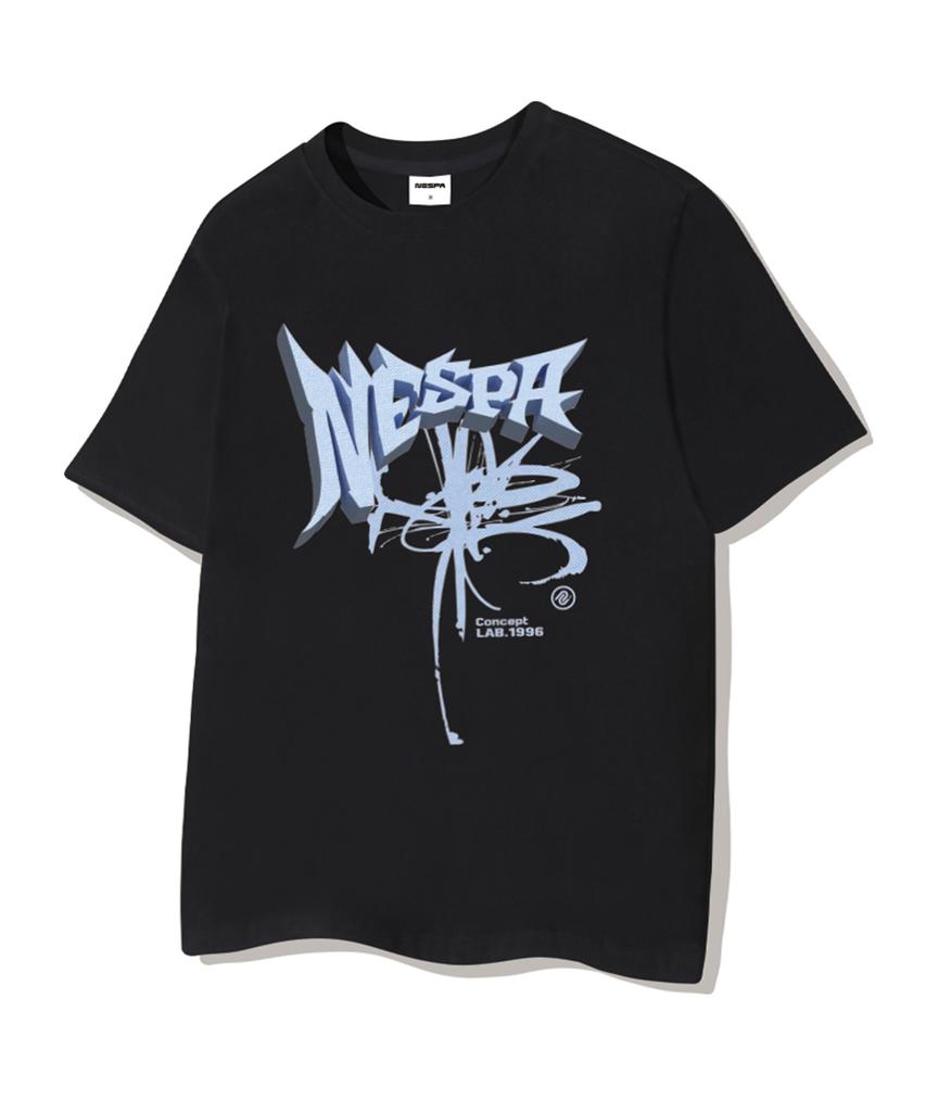 Neseupaseutyudio Blue Artwork Oversized Short Sleeve T-Shirt 4 Colors [Nsse_1005]