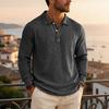 Men's Casual Long Sleeve Shirt in Slub Cotton Linen for Fall