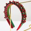 Christmas Gift Women Fleece Headbands Roped With Christmas Bells for Lady Girls Party Holiday Head Hoop Accessories
