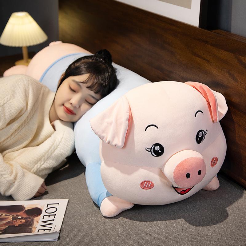 Large Soft Lying Pig Throw Pillow Plush Toy Doll Pig Doll Girl Bed Sleeping Soothing Rag Doll