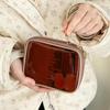 Transparent Travel Cosmetic Bag Portable Mini Waterproof Cosmetic Lipstick Bag Large Opening With Zip Outdoor Clutch Bag