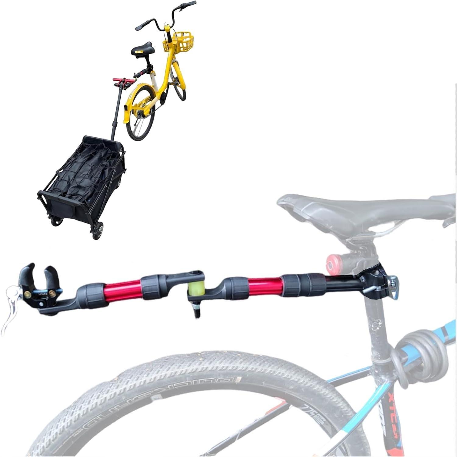 

Bike Trailer Hitch Connector For Portable Folding Wagon Collapsible Steel Garden Cart Wagons Bicycle Trailer For Grocery Sports