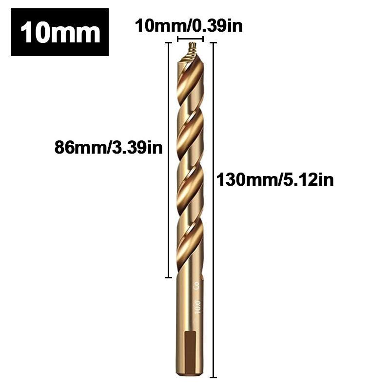 Cobalt Step Drill Bit M35 High Speed Steel Straight Shank 3-13mm HSS Twist Bit for Metal Stainless Steel Iron Drilling