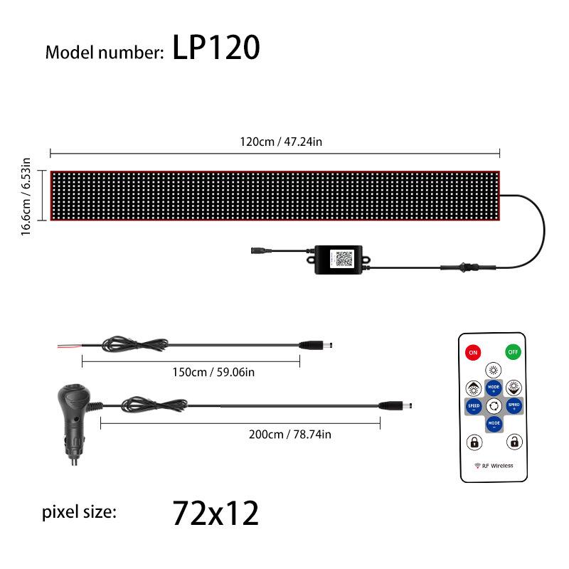 LED Car Soft Screen - Bluetooth APP-Controlled Flexible Window Display: Full-Color Smart Devil's Eye