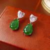 "Silver Needle Bamboo Fan Earrings: Butterfly Drop, Retro Fashion for Women"