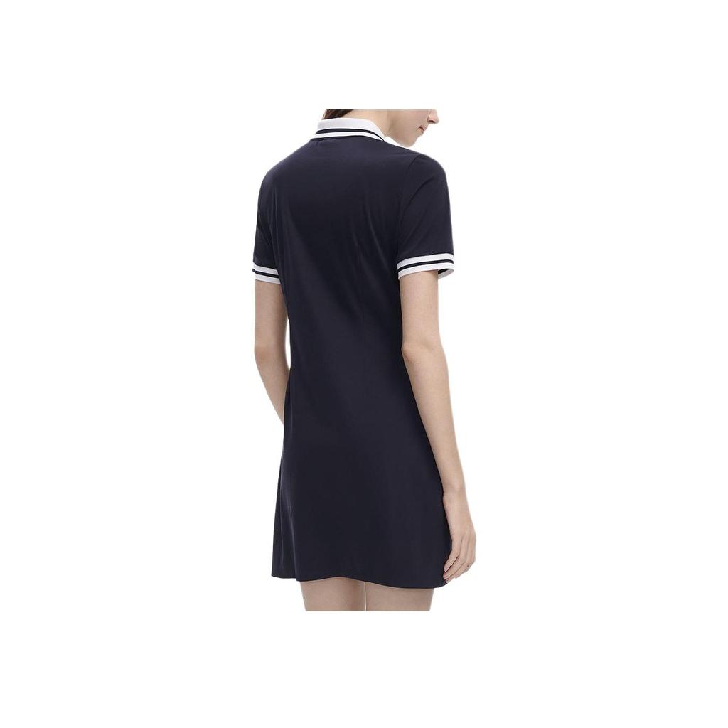 Fila Modna casualowa sukienka polo w paski dla kobiet Sukienki Legendarny niebieski F11W329302ANV