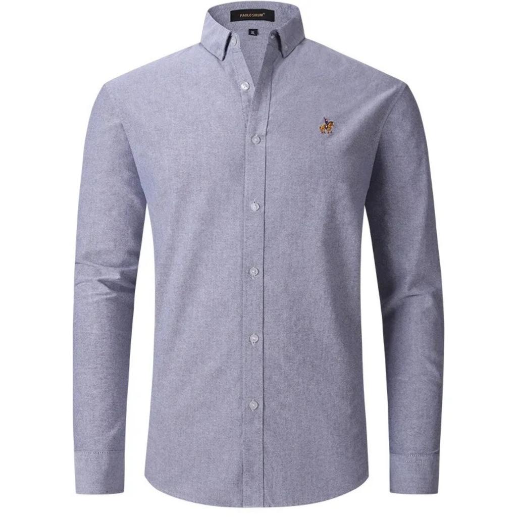STORN Men's Cotton Oxford Shirt Long Sleeve Business Casual