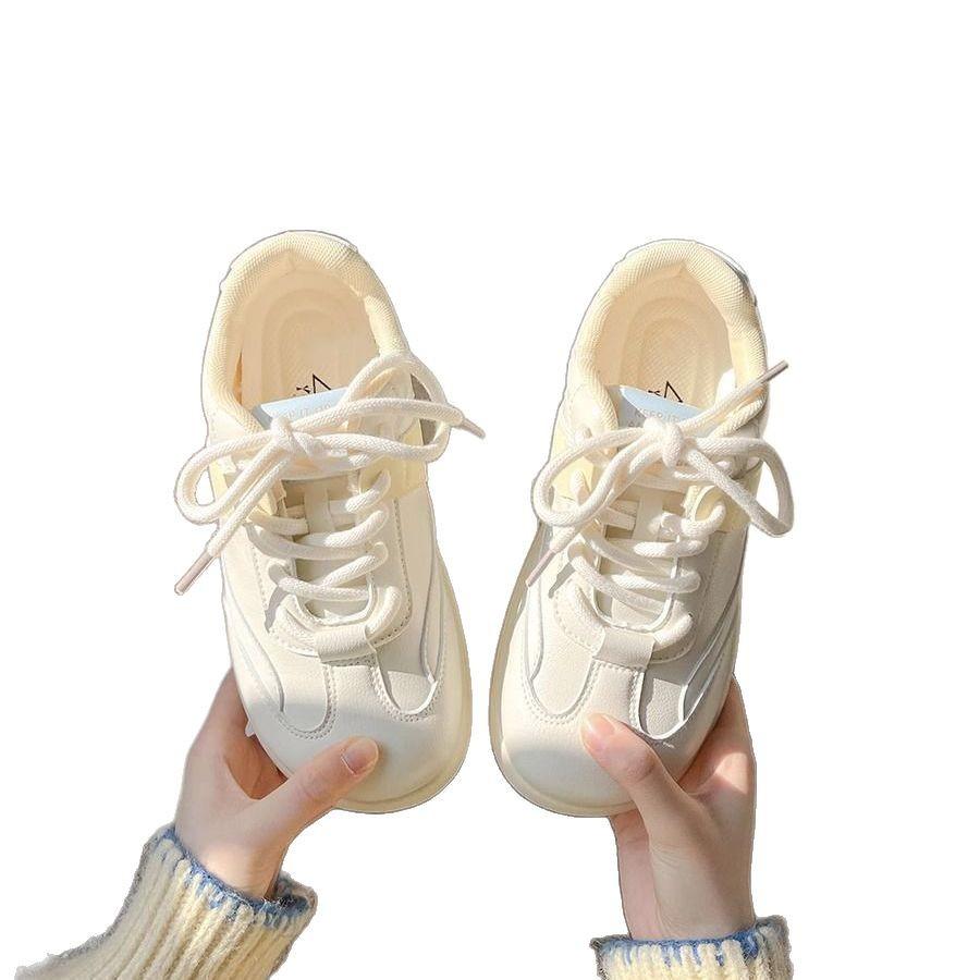 Super Light and Thin Versatile Shoes Thick Baseplate Shoes Women's New Spring and Autumn Retro Little White Shoes