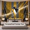 Custom Name Text Tapestry Pittsburgh Penguins Personalized Polyester Wall Tapestry For Bedroom And Room