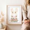 Rabbit Bunny Flowers Poster for Children