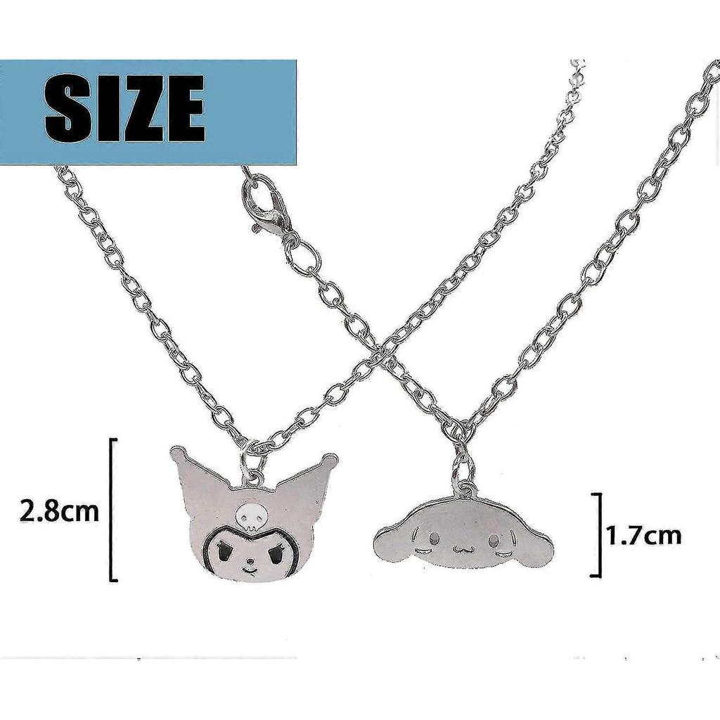 Necklace For Girl - 2pcs Kuromi Necklace,cinnamoroll Necklace Good Friend Alloy Necklace Adjustable Necklace Bracelet Set - JXLGV 25-26
