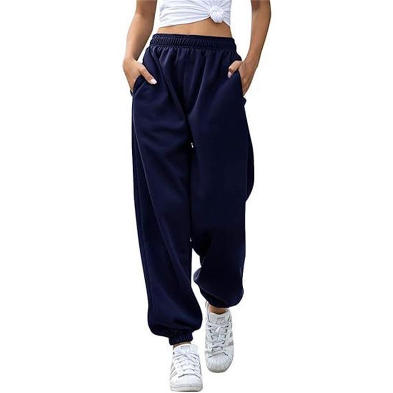 Women's High-Waisted Casual Sweatpants - Versatile Cuffed Pants for Home or Sports