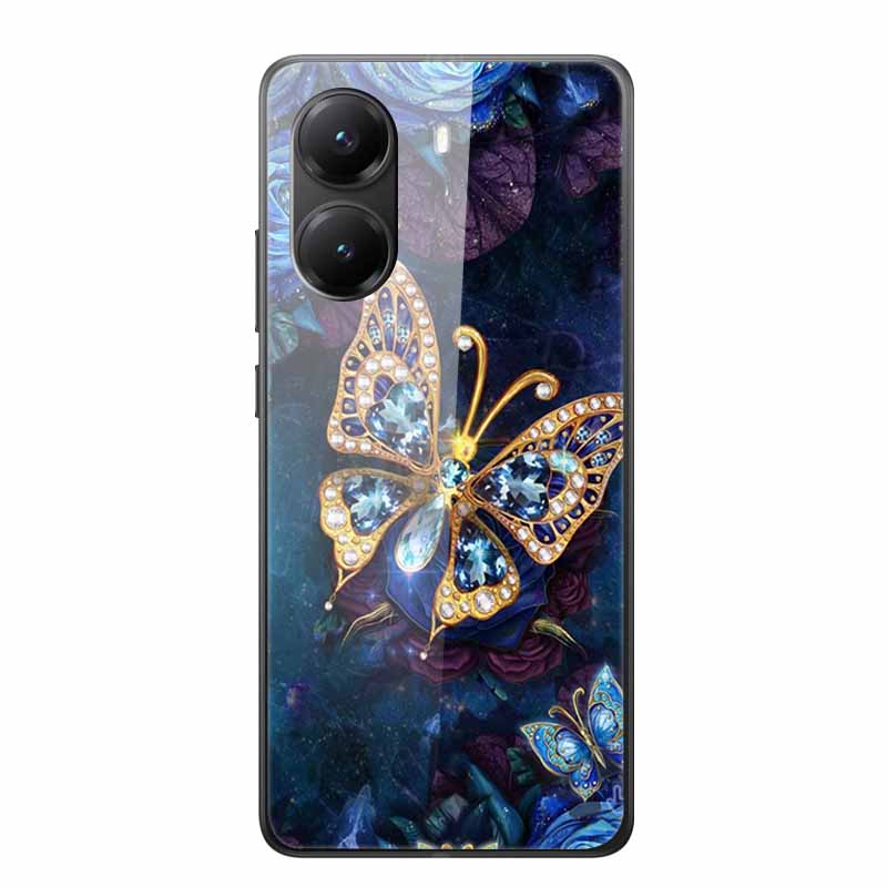 Glass Case for Poco X7 pro Luxury Phone Back Capa Lovely Case for PocoX7pro X 7 pro Hard Tempered Shield Animals Cartoon Cover