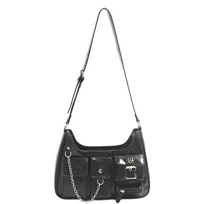 Harujio Y2K Mini Shoulder Landmine Gothic Horizontal Small Shoulder Bag with Popular Bag, Women's Bag, Horizontal, Style, Mass-Produced Style, Gothic,