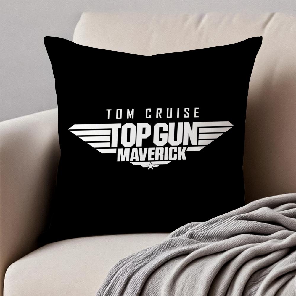Action Adventure Movie TTop Gun Cushion Cover Pillowcase Antidustmite Invisible Zipper Short Plush Sofa Cushion