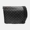 [Pre-Owned] District Mm Monogram Canvas Leather Commuter Briefcase Laptop Bag - Good #JS6989