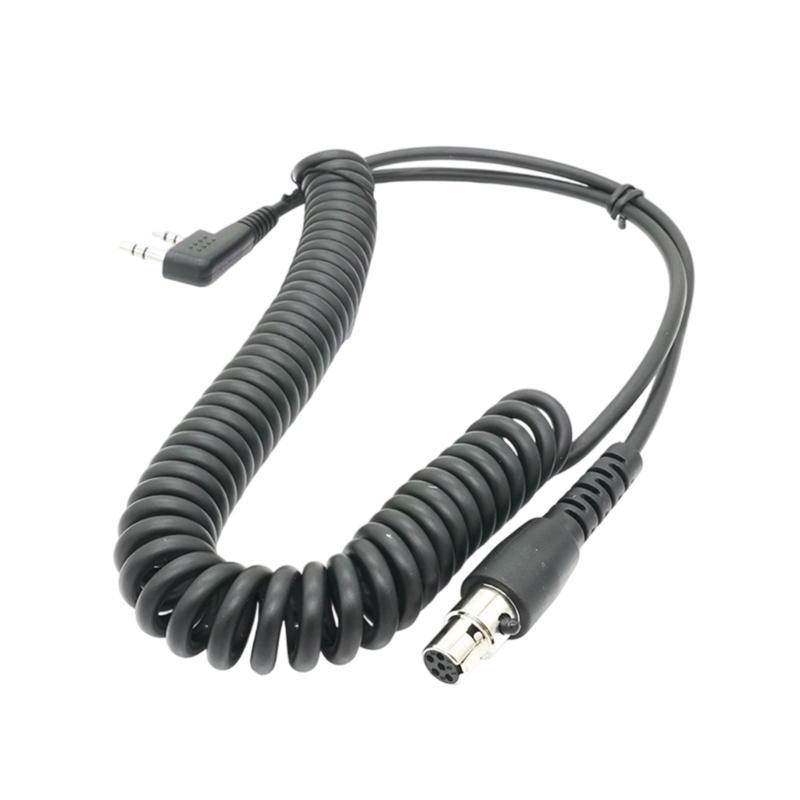 Upgrades 2 Pin To 5 Pin Coil Cord Cable Two Way Radio Cable Plastic Retractable Coil Cable for Various Radios Earphone