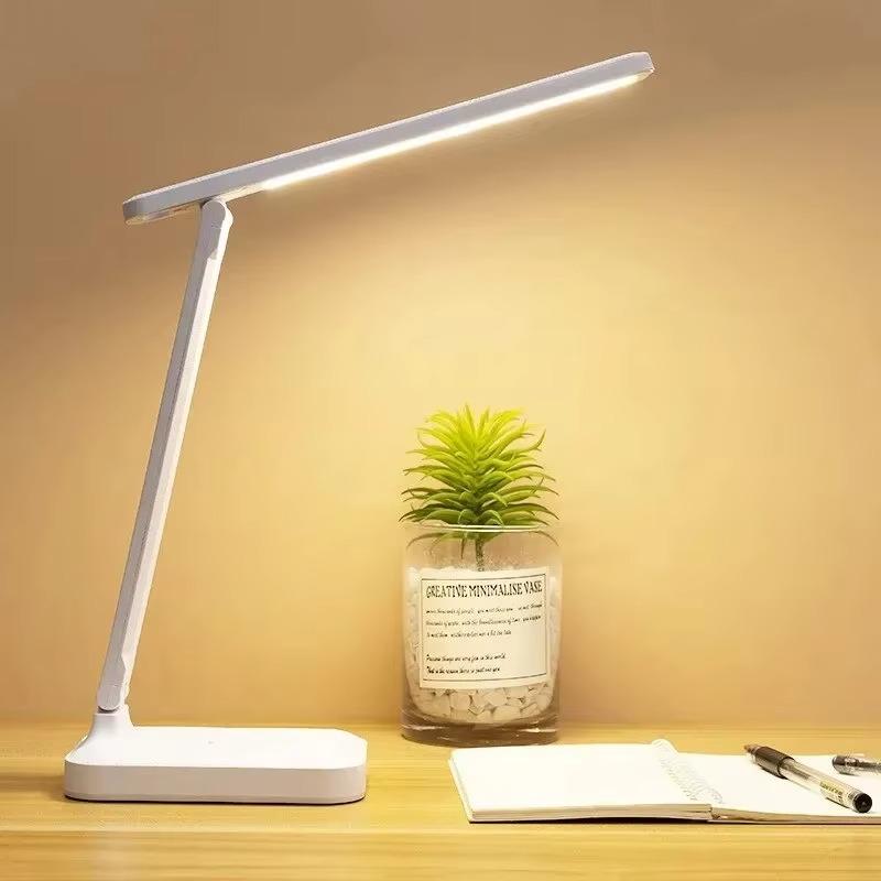 6000mAh Chargeable Desk Lamp LED USB 3 Colors Stepless Dimming Foldable Touch Control Eye Protection Reading Night Light