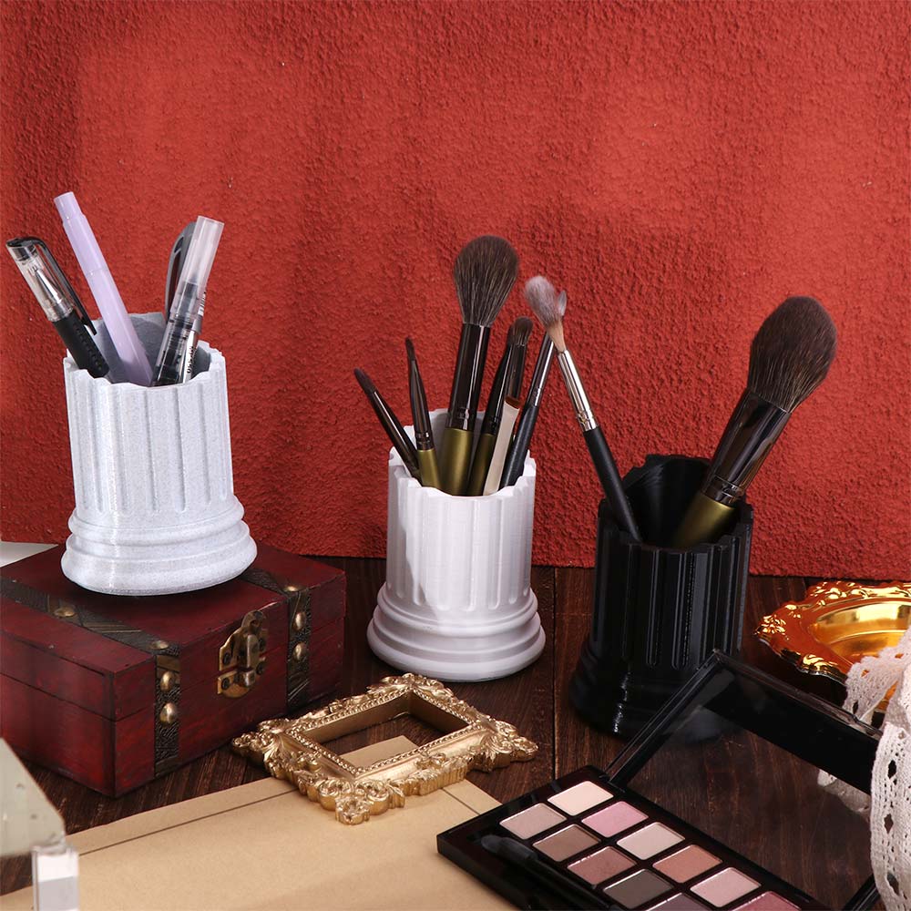 Ancient Greek Style Makeup Brush Storage Stone Pillar Pencil Holder Home Storage