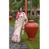 Linen with Silver Jari Border Saree