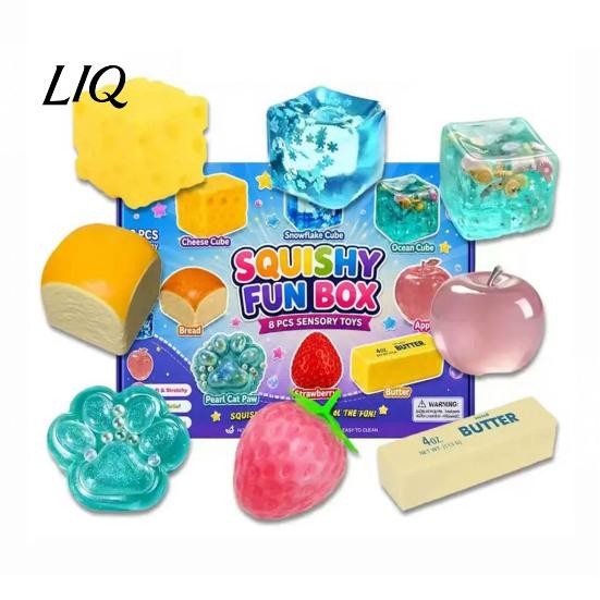 Decompression Toy 4/8/25Pcs Stress Relief Squeeze Toy, Anxiety Reduction Sensory Soft Portable Reliever Stretchy Fidget Party Favors for Kids Adults