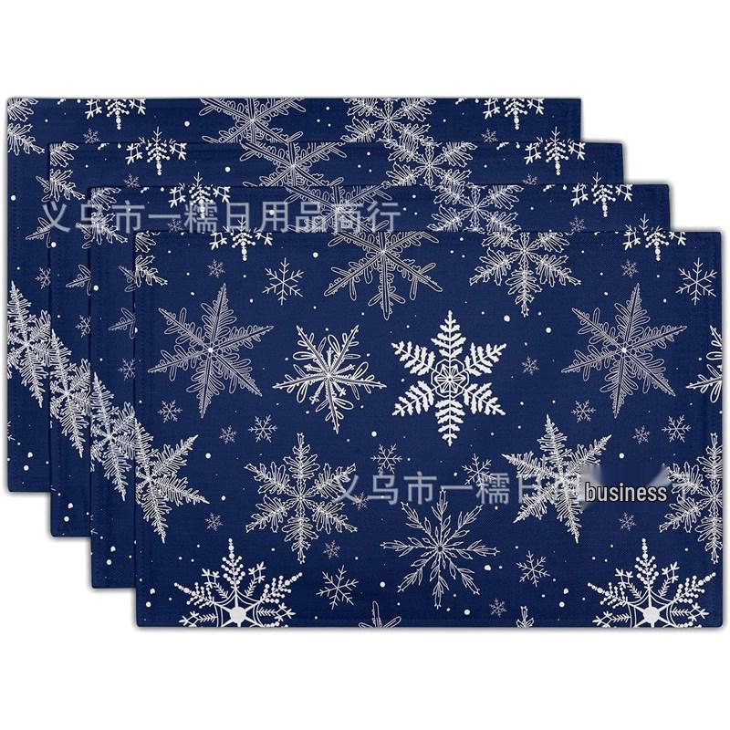 2024 Christmas Linen Table Mats - Washable, Stain-Resistant, Heat-Resistant with Snowflake & Santa Designs