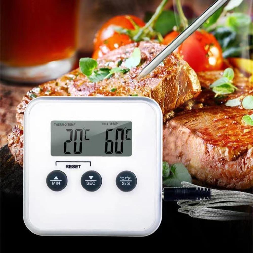 Waterproof Digital Food Thermometer Timed Temperature Meter Gauge Probe  Oven